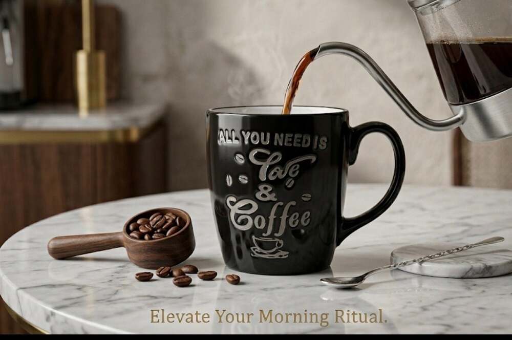 Royal Norfolk All You Need Is Love & Coffee Ceramic Mug